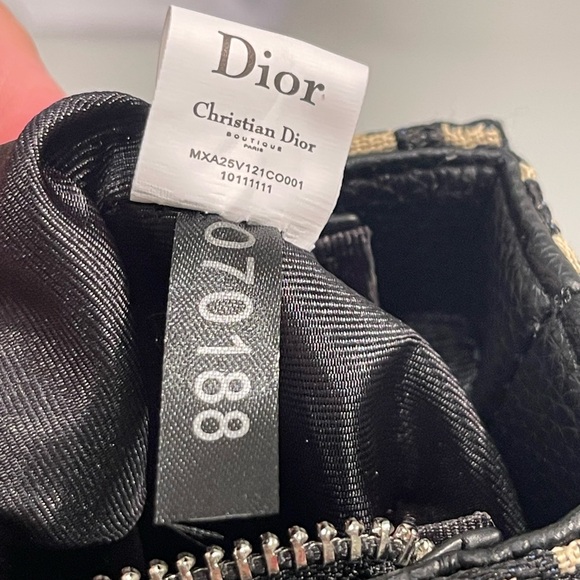 Dior Mini Saddle Messenger Bag with flap Oblique jacquard with black beige - Picture 6 of 16